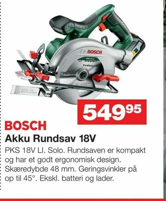 Bauhaus Akku Rundsav 18V tilbud