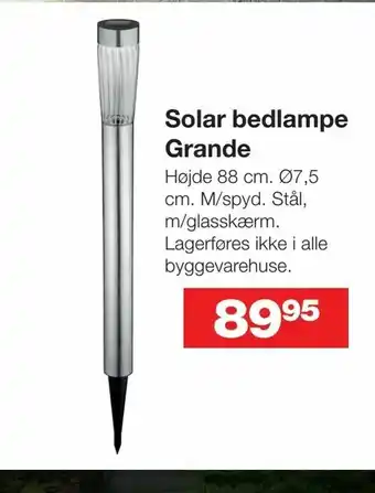 Solar bedlampe Grande