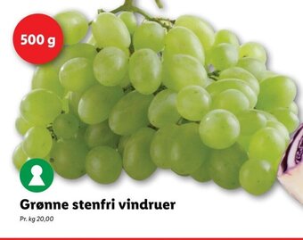 Lidl Grønne Stenfri vindruer tilbud