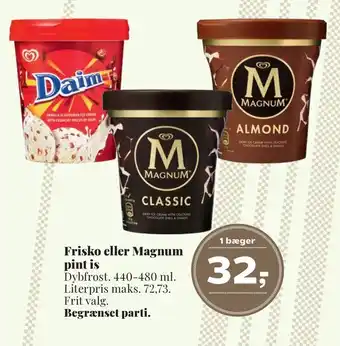 Dagli'Brugsen Frisko eller magnum pint is tilbud