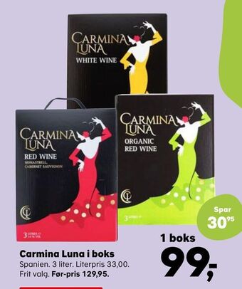 Kvickly Carmina luna i boks tilbud
