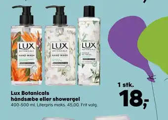 Kvickly Lux botanicals håndsæbe eller showergel tilbud