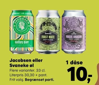 Kvickly Jacobsen eller svaneke øl tilbud