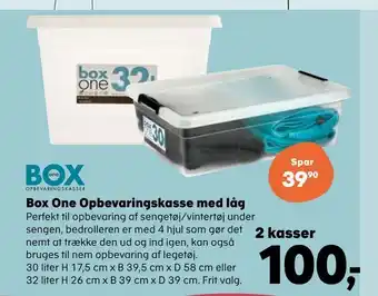 Kvickly Box one opbevaringskasse med låg tilbud