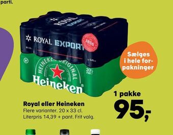 Kvickly Royal eller heineken tilbud