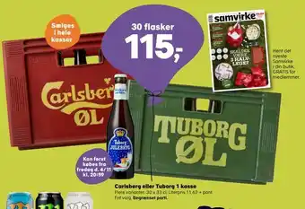 Kvickly Carlsberg eller tuborg 1 kasse tilbud