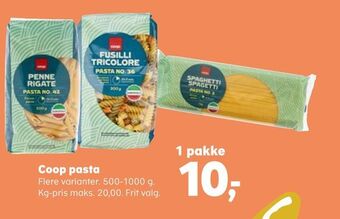 Kvickly Coop pasta tilbud
