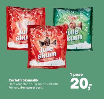 Kvickly Carletti skumslik tilbud