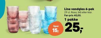 Kvickly Line vandglas 6-pak tilbud