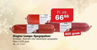 Poetzsch Padborg Slagter lampe spegepølser tilbud