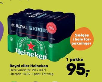 SuperBrugsen Royal eller heineken tilbud