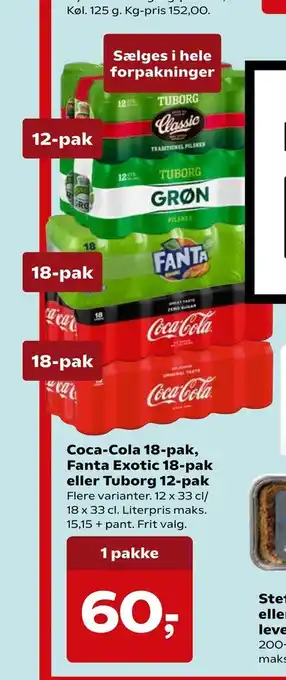 SuperBrugsen Coca-cola , fanta exotic eller tuborg 12-pak tilbud