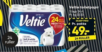 Bilka Veltie toiletpapir tilbud