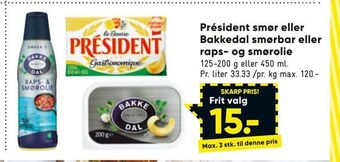 Bilka Président smør eller bakkedal smørbar eller raps- og smørolie tilbud