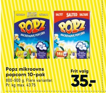 Bilka Popz mikroovns popcorn 10-pak tilbud