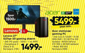 Bilka Acer stationær gaming pc tilbud