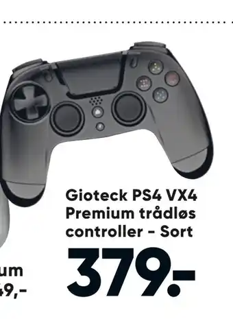 Gioteck ps4 vx4 premium trådløs controller - sort