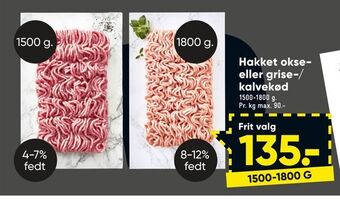 Bilka Hakket okse eller grise-/ kalvekød tilbud