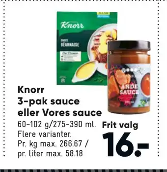 Bilka Knorr 3-pak sauce eller vores sauce tilbud