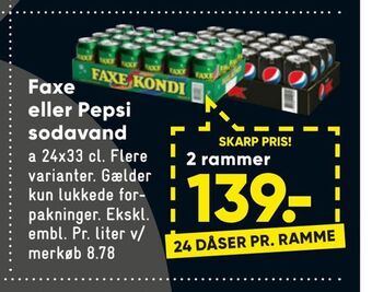 Bilka Faxe eller pepsi sodavand tilbud