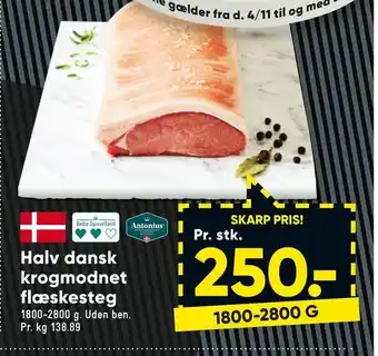 Bilka Halv dansk krog modnet flæskesteg tilbud