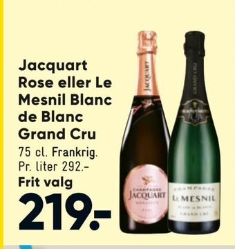 Bilka Jacquart rose eller le mesnil blanc de blanc grand cru tilbud