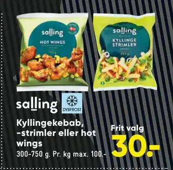 Bilka Kyllingekebab, -strimler eller hot wings tilbud