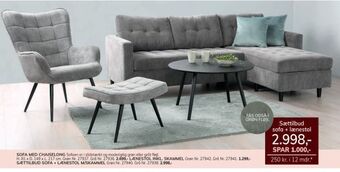 Daells Bolighus Sættilbud sofa + lænestol m/skammel tilbud