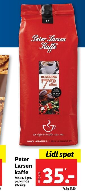 Lidl Peter larsen kaffe tilbud