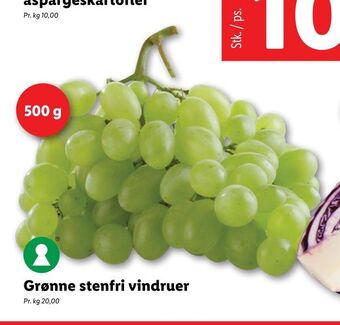 Lidl Grønne stenfri vindruer tilbud