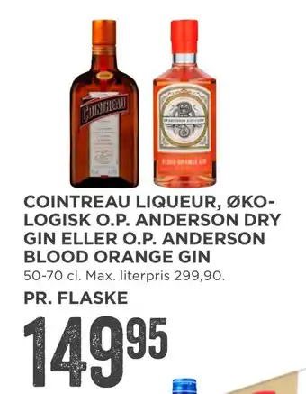 MENY Cointreau liqueur, økologisk o.p. anderson dry gin eller o.p. anderson blood orange gin tilbud