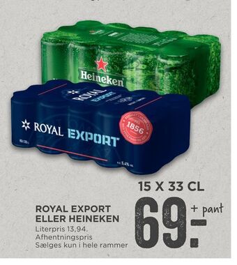 MENY Royal export eller heineken tilbud