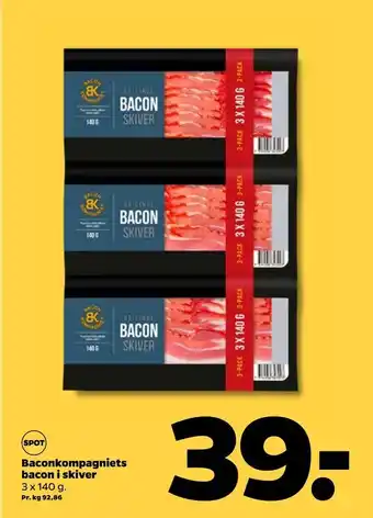 Netto Baconkompagniets bacon i skiver tilbud