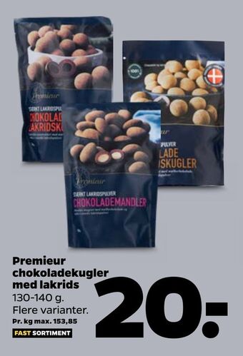 Netto Premieur chokoladekugler med lakrids tilbud