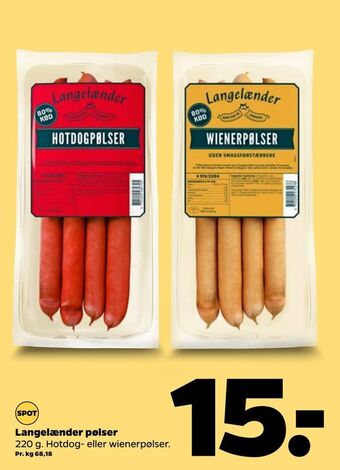 Netto Langelænder pølser tilbud