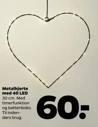 Netto Metalhjerte med 40 led tilbud