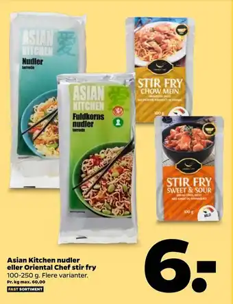 Netto Asian kitchen nudler eller oriental chef stir fry tilbud