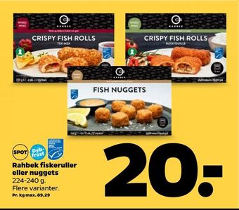 Netto Rahbek fiskeruller eller nuggets tilbud