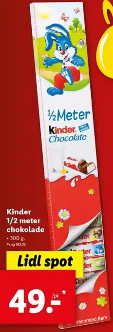 Lidl Kinder 1/2 Meter Chokolade 200g tilbud