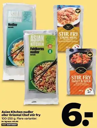 Netto Asian kitchen nudler el. oriental chef stir fry tilbud