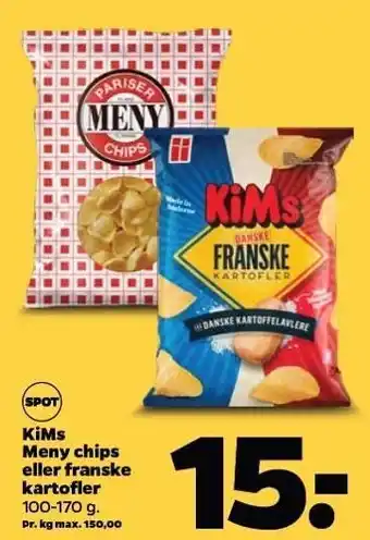 Kims meny chips el. franske kartofler