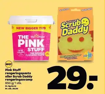 Netto Pink stuff rengøringspasta el. scrub daddy rengøringssvamp tilbud
