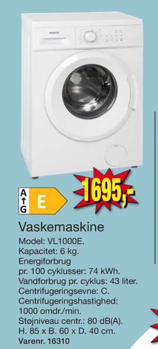 Wasco vaskemaskine