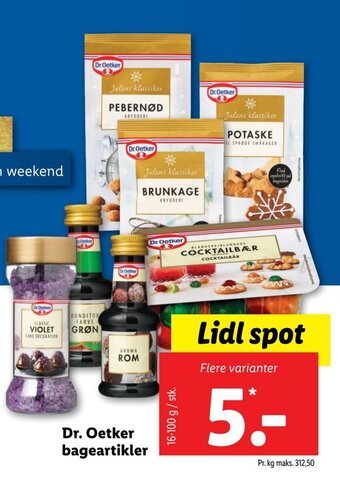 Lidl Dr. Oetker Bageartikler tilbud