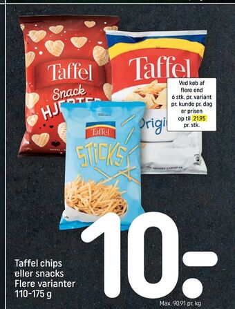 REMA 1000 Taffel chips eller snacks tilbud