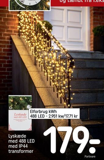 REMA 1000 Lyskæde med 488 led med ip44 transformer tilbud
