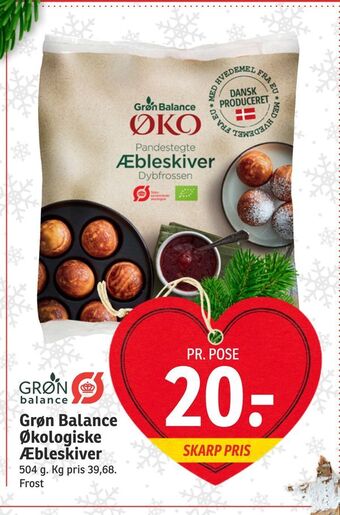 SPAR Grøn balance økologiske æbleskiver tilbud