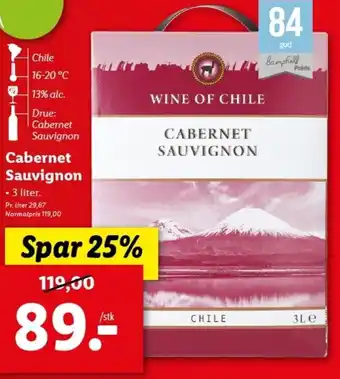 Lidl Cabernet Sauvignon 3liter tilbud