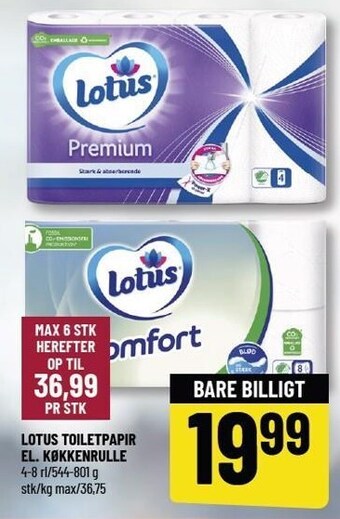 Løvbjerg Lotus toiletpapir el. køkkenrulle tilbud
