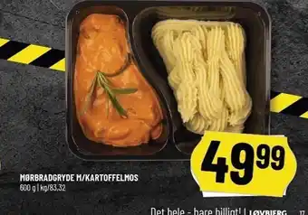 Mørbradgryde m/kartoffelmos